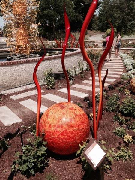 orange ball and tall orange fluid spires near the amber piece