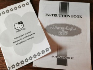 Memory Craft and Hello Kitty sewing machine manuals