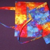 colorful fabric book cover with handles