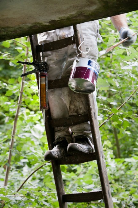 painter on ladder