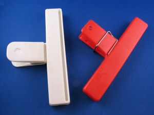 white and red chip clips