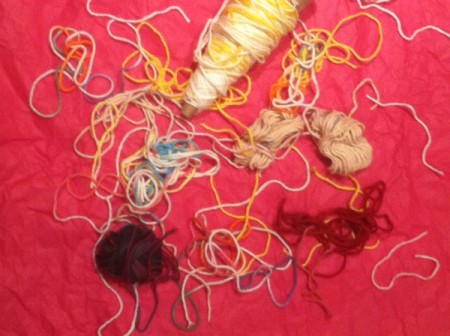 Scrap Yarn Ball - scraps of yarn