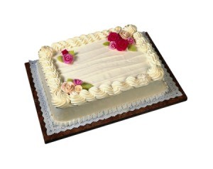 sheet cake with flower decorations