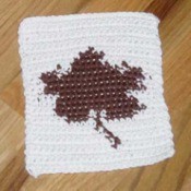Crocheted Leaf Dishcloth