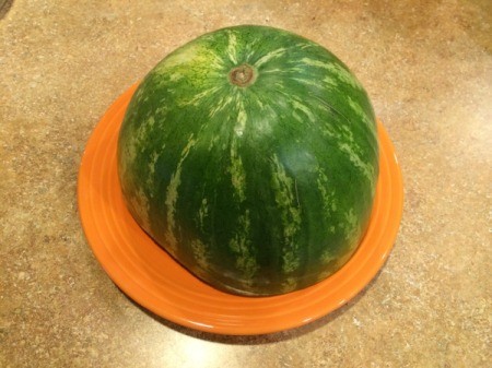melon cut side down