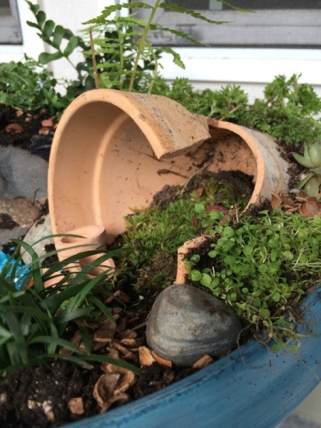 up close of broken pot