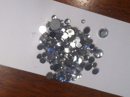 Homemade Flower Barrette - flat back gems