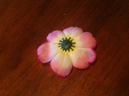 Homemade Flower Barrette - artificial flower