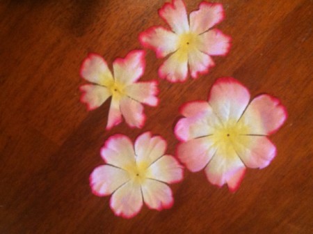 Homemade Flower Barrette - several artificial flowers.