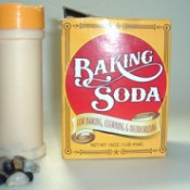 box of baking soda and a spice bottle