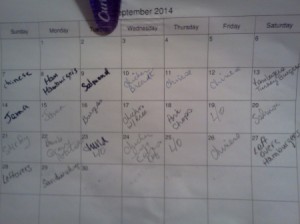 Calendar for Leftovers