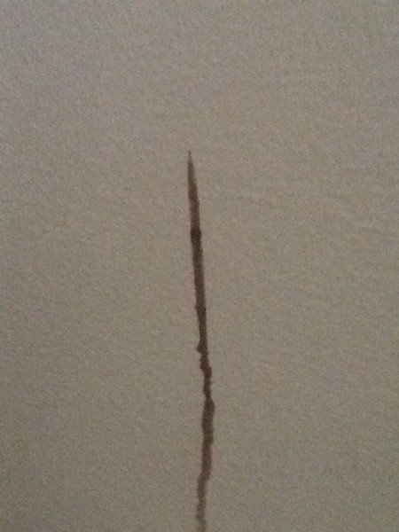 stain on bathroom wall