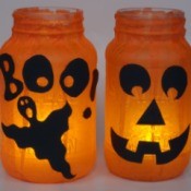 Mason Jar Jack-O-Lanterns