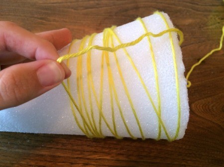 wrap yellow yarn 1