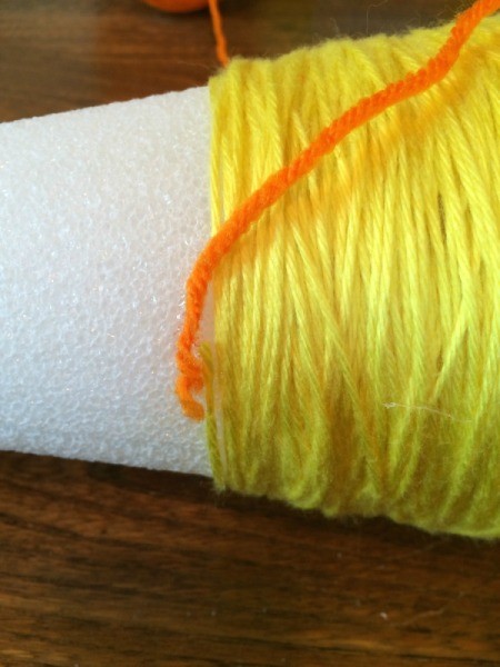 attach orange yarn 1