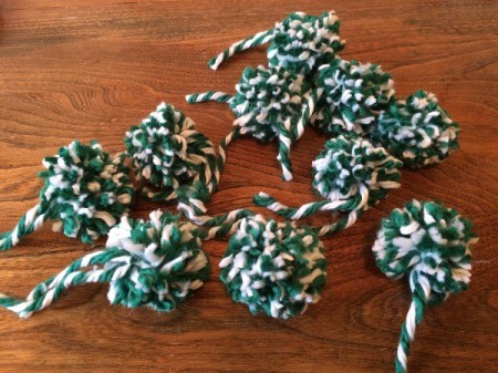 finished pom poms