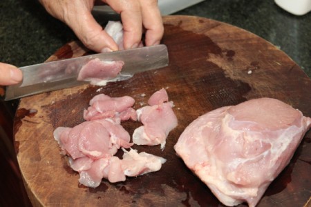 slicing pork