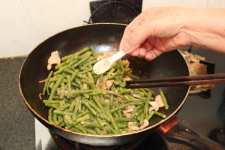 seasoning with salt and pepper