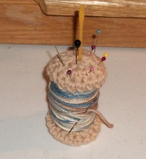 finished pin cushion with pins