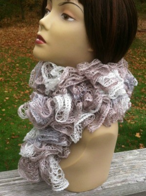 finished scarf on mannequin