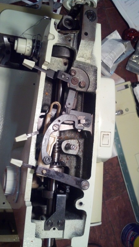 inside of sewing machine