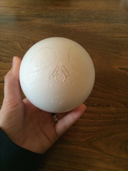 draw face on foam ball