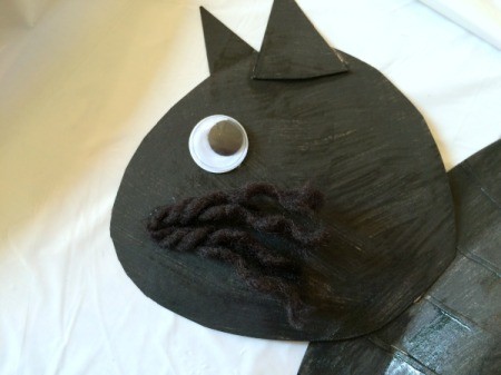 glue on eyes and whiskers