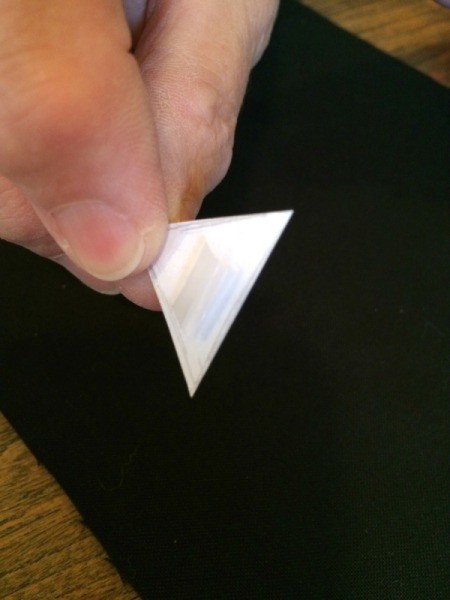 tape on template piece