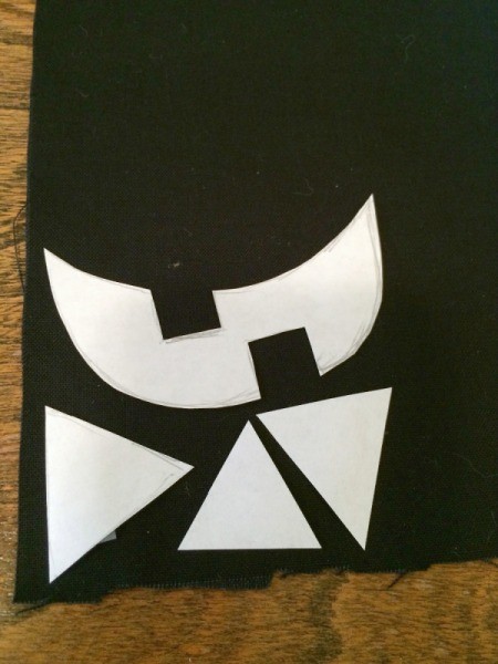 stick template to fabric