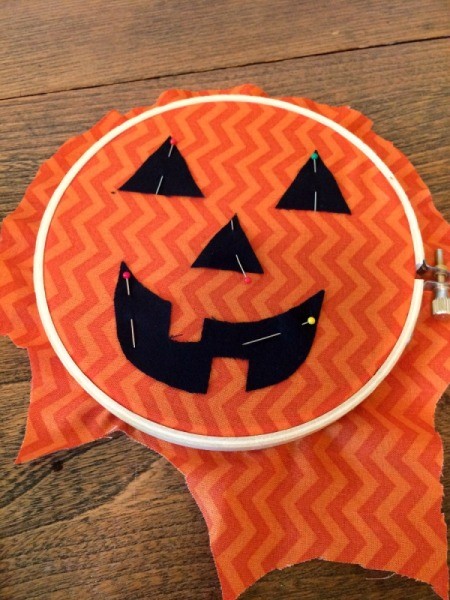pin face to fabric