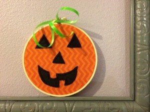 Embroidery Hoop Jack-O-Lantern