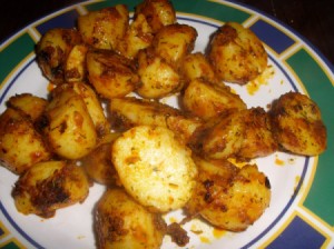 plate of curried potatoes