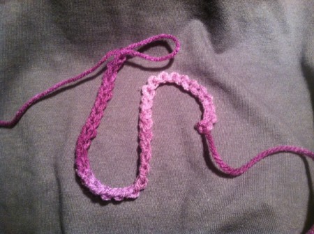 step 8 making chain for scarf