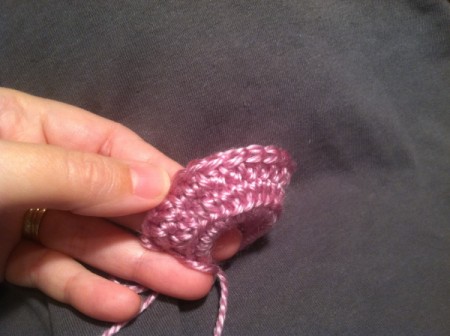 Crocheted Newborn Mitts - chain 2, half double crochet in next stitch and each around, in both loops