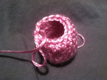 Crocheted Newborn Mitts - repeat last row 3 times