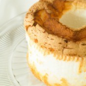 angel food cake on glass plate