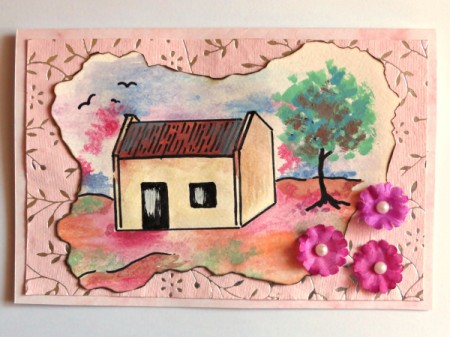 glue painting to cardstock