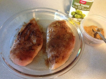 Chicken Tortilla Soup - spices on chicken