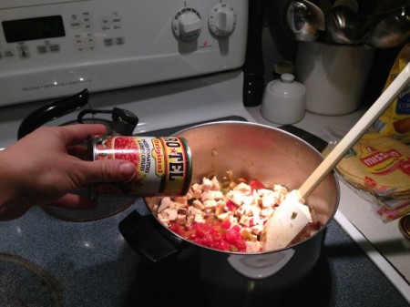 Chicken Tortilla Soup - adding tomatoes