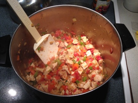 Chicken Tortilla Soup - stir to mix
