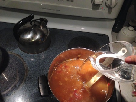 Chicken Tortilla Soup - simmering