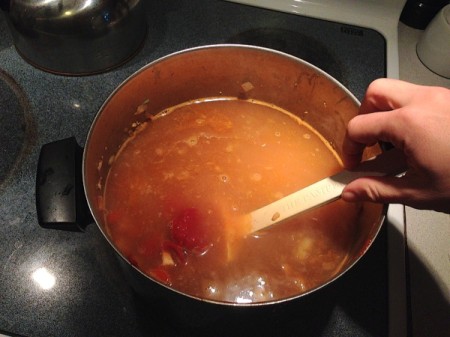 Chicken Tortilla Soup - simmering