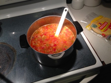 Chicken Tortilla Soup - stir to blend