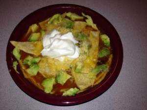 Chicken Tortilla Soup - add toppings