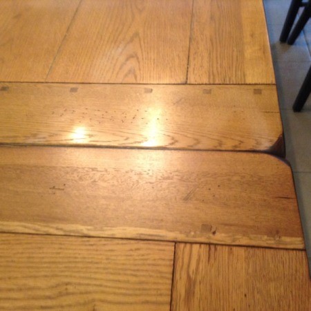 iron marks on table