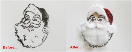 decorating Father Christmas's face
