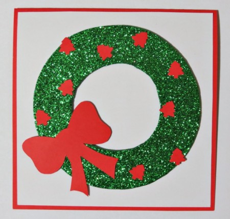 wreath with trees and bow added