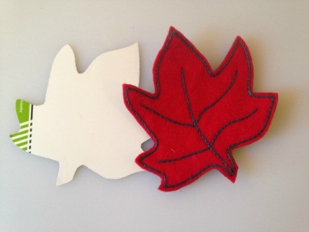 small felt maple leaf and template