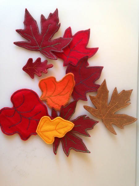 scatter of finished felt leaves