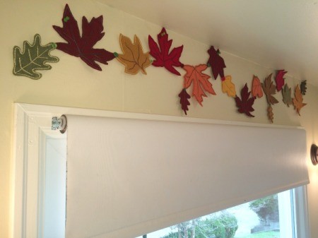 angle photo of garland over window